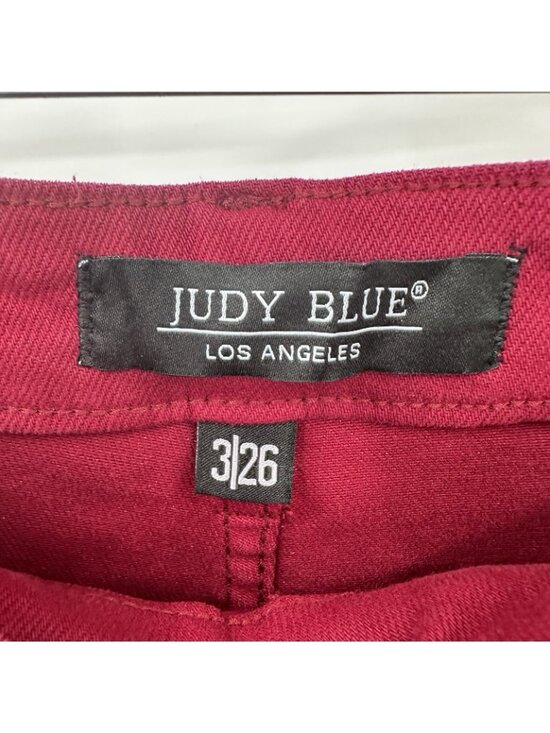 Judy Blue Heart Shaped High Rise Red Straight Leg jeans 3 26 garment dyed denim - Picture 9 of 10
